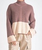 vivianne color block mock neck in plum gray