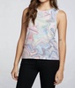 rpet vintage jersey slit back hi lo muscle tank in marble reef