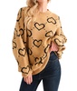 hearts abound jacquard sweater in sand