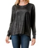 zipper hi lo top in black