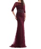 sheer lace mother of bride gown in wine