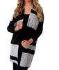color block cardigan in black