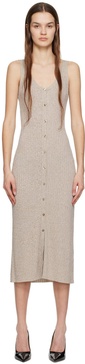 Beige Sleeveless Midi Dress