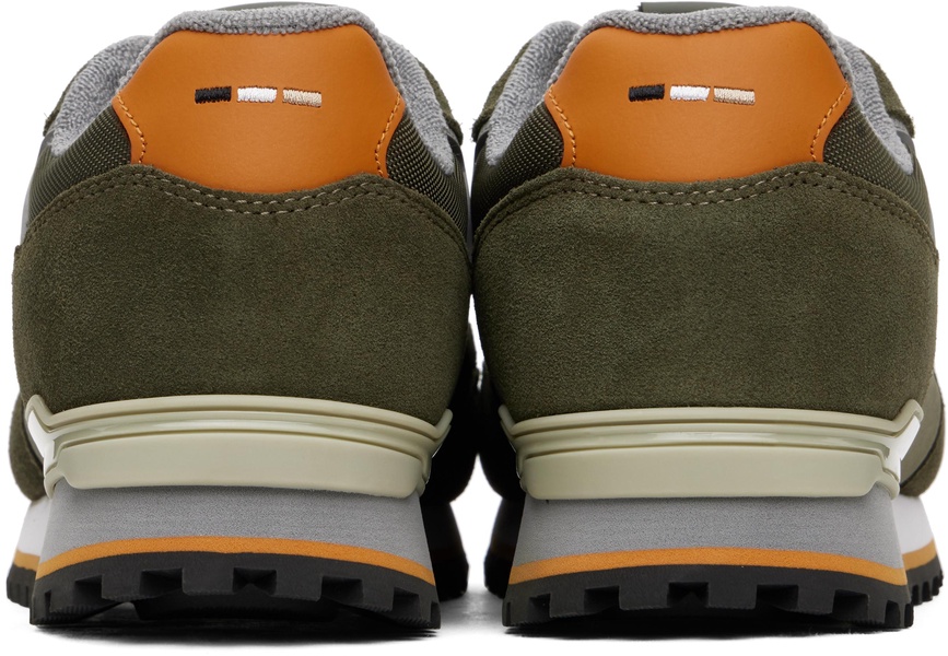 Khaki Embossed-Logo Sneakers