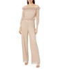 Adrianna Papell Womens Metallic Rosette Jumpsuit