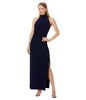 Norma Kamali Women's Halter Turtle Side Slit Gown