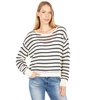 Lucky Brand Women's Long Sleeve Boat Neck Pointelle Stripe Sweater