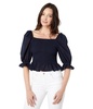 Tommy Hilfiger Women's Smocked Peplum Shirt Blouse