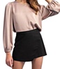 solid skorts in black