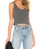 crop rib tank top in faded blk