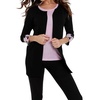 polka dot sleeve ribbed open cardigan in black/pink