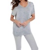 braided short sleeve tunic in gray