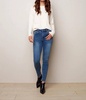 buttery denim skinny jeans in medium blue