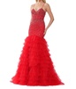 crimson prom dress in red