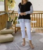 7 v neck vest in black