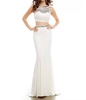 two-piece jeweled gown in ivory/gold