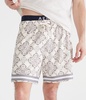 floral diamond print mesh shorts 6"