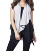 draped vest in black/gray