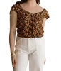 faye printed top in black
