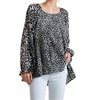dalmatian balloon ruffle sleeve top in black/white