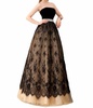 strapless velvet and tulle ballgown in black/nude