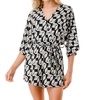 kimono sleeve romper in black