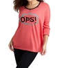 word cloud graphic sweater in coral multi