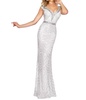 pearl sequin prom dress in ivory
