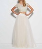 two-piece prom dress in ivory