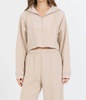 fleece quarter zip in beige