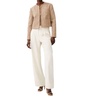 effie boucle collarless blazer in camel/classic cream
