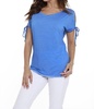 beaded cold shoulder top in blue
