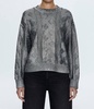 everly cable sweater in gilded midnight