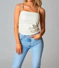 jolee vegan leather tank top in cream