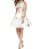 floral pattern mikado mini dress in white