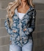 full zip hooded sweatshirt in twilight blooms