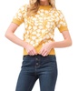 love you so short sleeve sweater in mustard