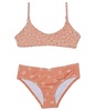 bikini top girl 8 peach floral print stretch two-piece swimsuit erk446 (pink,8)