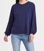 matilda basic long sleeve top in electric indigo