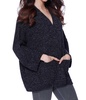 camille short open cardigan w/ pockets in gray multi