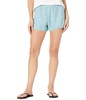 goin steady sweat shorts womens xs blue 100% linen elastic waist jdm153