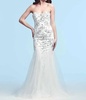 embellished mermaid gown in white/silver