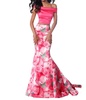 two-piece mermaid casual dress in pink print
