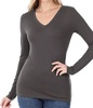 back to basic v-neck long sleeve in grey
