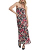 a night in tube midi side slit dress in black multi
