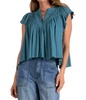 v-neck top in peacock