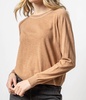 oversized saddle sleeve sweater in bourbon