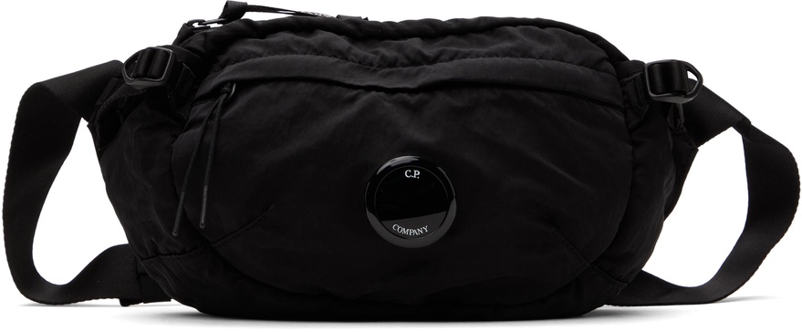 Black Nylon B Crossbody Pack Bag