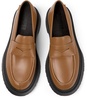 Brown leather loafers for women