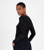 Women's Burnout Velvet Long-Sleeve Crewneck Top, Created for Macy's